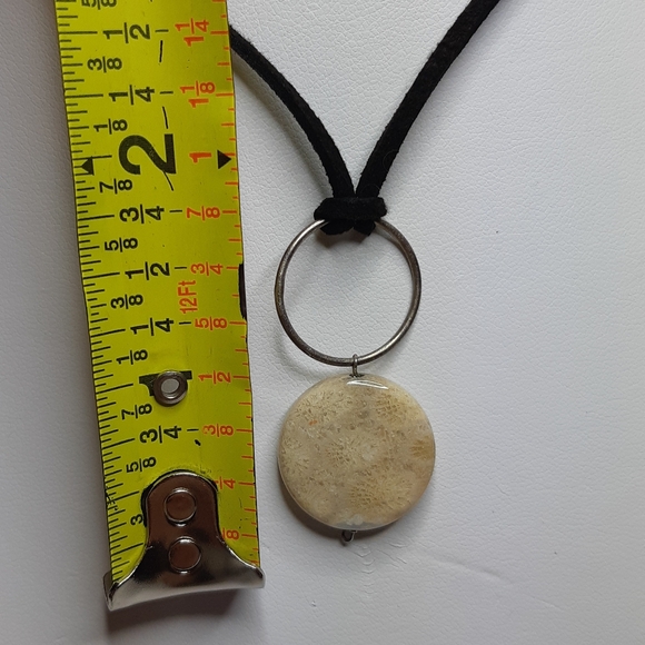 Fossilized Coral with Sterling Silver Wire Necklace - Picture 2 of 8